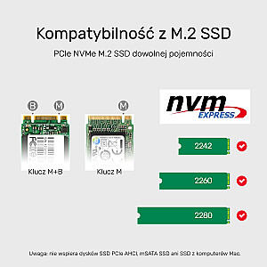 Корпус UNITEK S1206A SolidForce USB-C to PCIe/NVMe M.2 SSD 10 Гбит/с с двумя отсеками и автономным клонированием