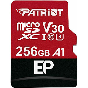 Karta Patriot EP Series MicroSDXC 256 ГБ, класс 10 UHS-I / U3 A1 V30 (PEF256GEP31MCX)