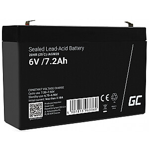 GREEN CELL Battery AGM VRLA 6V 7.2Ah