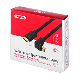 UNITEK HDMI LEŅĶA KABELIS 270° 2.0,4K60HZ,3M,Y-C1009