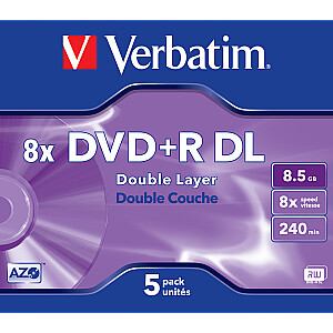 VERBATIM 5x DVD+R DL 8,5GB 8x JC