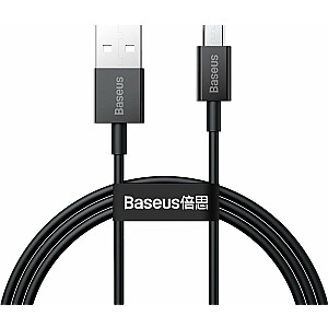 USB kabelis Baseus USB-A — microUSB 1 m, melns (BSU2822BLK)