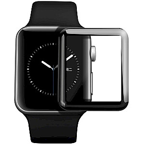 Fusion ceramic glass 9D aizsargstikls pilnam ekrānam Apple Watch 1 / 2 / 3 42mm melns
