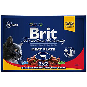 Brit Premium Cat Pouches gaļas šķīvis 4x100g