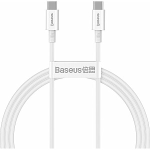 Baseus USB-C uz USB-C USB kabelis, 1 m, balts (BSU2849WHT)