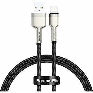 USB kabelis Baseus USB-A — zibens 0,25 m melns (CALJK-01)