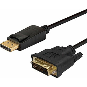 Elmak DisplayPort kabelis - DVI-D 3m melns (SAVIO CL-122)