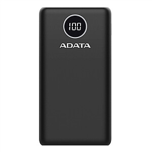 ADATA Power Bank AP20000QCD Li-Polymer, Black, 20000 mAh, Micro-USB, USB Type-C, 2xUSB 2.0 Type-A, 1xUSB Type-C