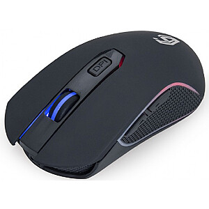Gembird MUSGW-6BL-01 6-button rechargeable wireless RGB gaming mouse "Firebolt", black