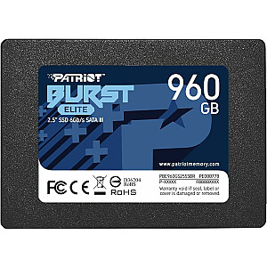 Patriot Burst Elite 960 GB 2,5 collu SATA III SSD (PBE960GS25SSDR)
