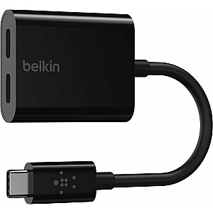 Адаптер USB Belkin USB-C на 2xUSB-C Audio + Charge (F7U081BTBLK)