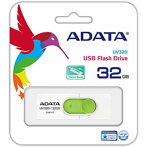 ADATA UV320 Pendrive 32GB balts / zaļš (AUV320-32G-RWHGN)