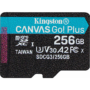 Karta Kingston Canvas Go! Plus MicroSDXC 256 ГБ, класс 10 UHS-I / U3 A2 V30 (SDCG3 / 256GBSP)