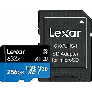 Karta Lexar 633x MicroSDXC 256 GB Class 10 UHS-I/U3 A1 V30 (LSDMI256BB633A)
