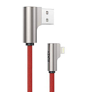 AUKEY CB-AL01 Red OEM Quick Charge Lightning uz USB kabelis | 2m | MFI Apple