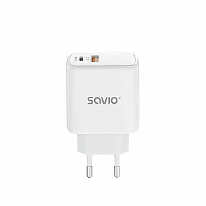 SAVIO LA-06 A un C tipa USB ātrās uzlādes strāvas padeve 3.0 iekštelpām