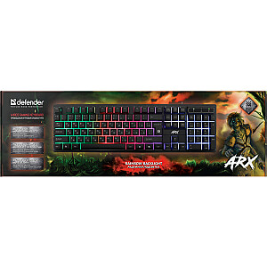 Spēļu tastatūras membrānas vads DEFENDER ARX GK-196L LED