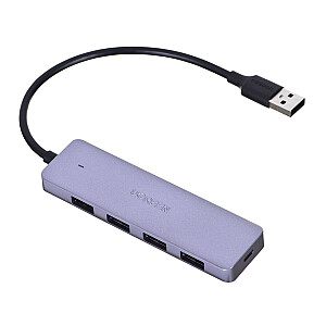 Interfeisa centrmezgls Ugreen 50985 USB 3.2 Gen 1 (3.1 Gen 1) Type-A 5000 Mbps Sudrabs