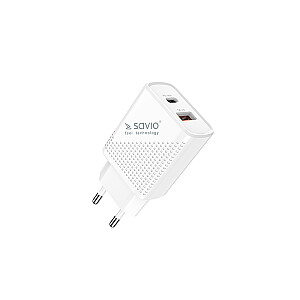 SAVIO LA-04 A un C tipa USB ātrās uzlādes strāvas padeve 3.0 iekštelpām