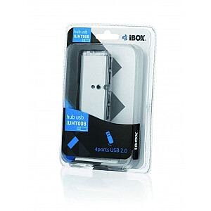 iBox IUHT008C 480Mbps USB 2.0 interfeisa centrmezgls, melns