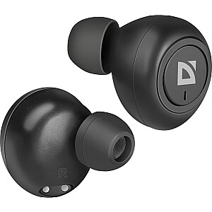 Bezvadu austiņas Defender Twins 638 ar Bluetooth zvanu/mūzikas ausīs ievietojamām austiņām, melnas