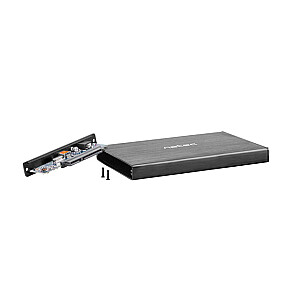 NATEC RHINO GO USB 3.0 korpuss 2,5 collu SATA HDD/SSD melnam alumīnijam