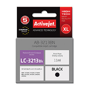 Activejet printera tinte AB-3213BN, lai aizstātu Brother, Brother LC3213BK; Augstākā; 11 ml; melns