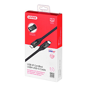 UNITEK KABEL USB-C 4.0, PD 100W, 40GBPS, 8K, 0,8M