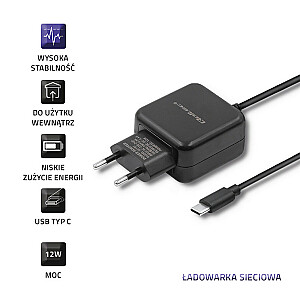 Зарядное устройство QOLTEC 12W 5V 2.4A USB type C