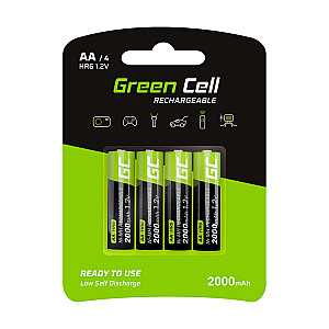 Mājsaimniecības akumulators Green Cell GR02 Uzlādējams akumulators AA Niķeļa metāla hidrīds (NiMH) 4x AA HR6 2000 mAh