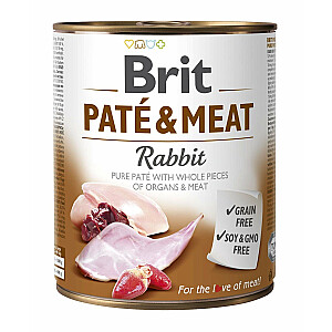 BRIT PATÉ & MEAT корм для собак с кроликом 800г