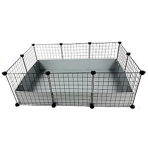 Būris C&C Modular 3x2 110x75 cm jūrascūciņa, ezis, sudrabaini pelēks