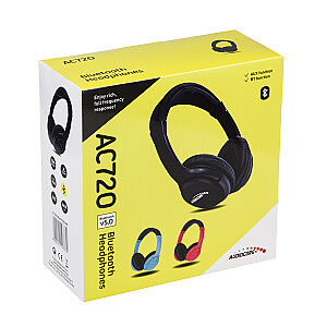 Audiocore V5.1 bezvadu Bluetooth austiņas, 200 mAh, 3–4 stundu atskaņošanas laiks, 1–2 stundu uzlādes laiks, AC720 R sarkans