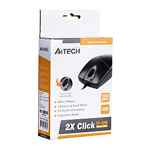 Мышь A4Tech OP-620D USB Type-A, оптическая, 800 DPI, двусторонняя