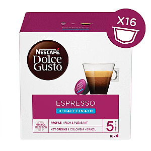 Nescafé Dolce Gusto Espresso Decaffeinato kafijas kapsulas 16 gab.