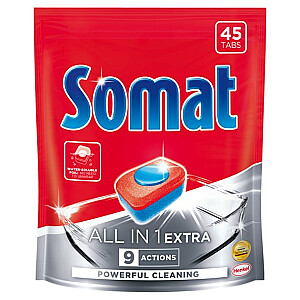 SOMAT All-in-1 Extra Tabletes trauku mazgājamām mašīnām 45 gab.