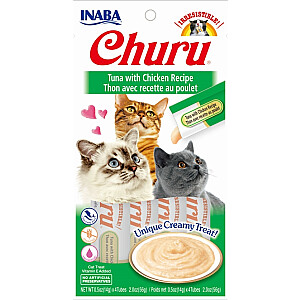 INABA Churu Tuncis ar vistu - cienasts kaķiem - 4x14 g