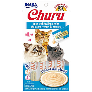 INABA Churu Tuna с морскими гребешками - лакомство для кошек - 4x14 г