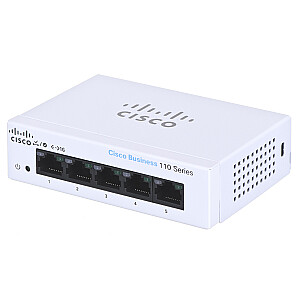 Cisco CBS110 Неуправляемый L2 Gigabit Ethernet (10/100/1000), 1U, серый