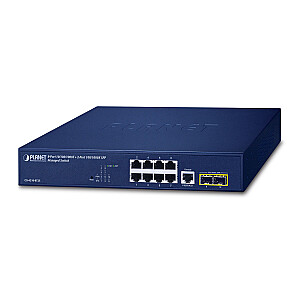 PLANET 10/100/1000T + 2 portu pārvaldīts L2/L4 Gigabit Ethernet (10/100/1000) 1U Blue