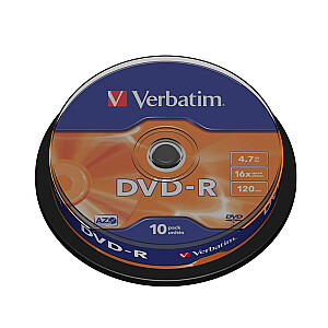 VERBATIM 10x DVD-R 4,7 ГБ 120 мин 16x SP