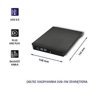 QOLTEC Внешний DVD-RW рекордер USB 3: 0