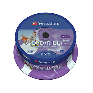 DVD + R Verbatim DL для печати 25шт