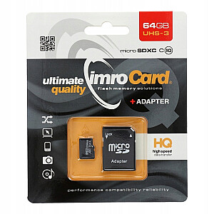 IMRO MICROSD10/64G UHS-3 ADP atmiņas karte 64GB MicroSDHC UHS-III Class 10