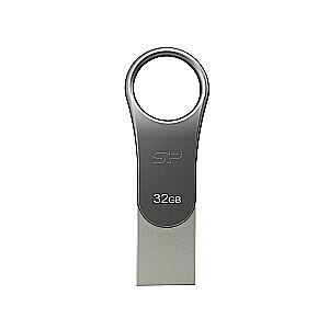 USB-накопитель Silicon Power Mobile C80 32 ГБ USB Type-A / USB Type-C 3.0 (3.1 Gen 1) Titanium
