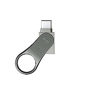 USB-накопитель Silicon Power Mobile C80 32 ГБ USB Type-A / USB Type-C 3.0 (3.1 Gen 1) Titanium