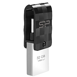 USB-накопитель Silicon Power Mobile C31 32 ГБ USB Type-A / USB Type-C 3.2 Gen 1 (3.1 Gen 1) Черный, серебристый