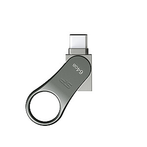 USB-накопитель Silicon Power Mobile C80 64 ГБ USB Type-A / USB Type-C 3.0 (3.1 Gen 1) Titanium