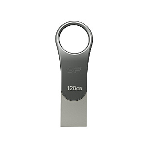 USB-накопитель Silicon Power Mobile C80 128 ГБ USB Type-A / USB Type-C 3.0 (3.1 Gen 1) Titanium