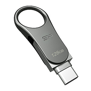 USB-накопитель Silicon Power Mobile C80 128 ГБ USB Type-A / USB Type-C 3.0 (3.1 Gen 1) Titanium